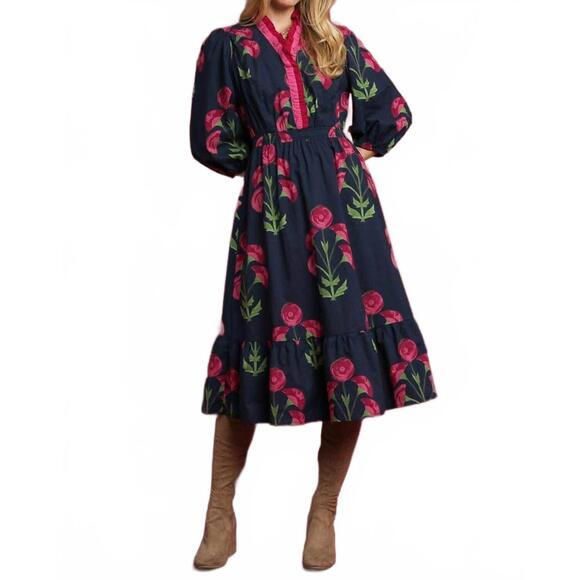UMGEE Dresses & Skirts - NEW UMGEE floral midi dress in navy